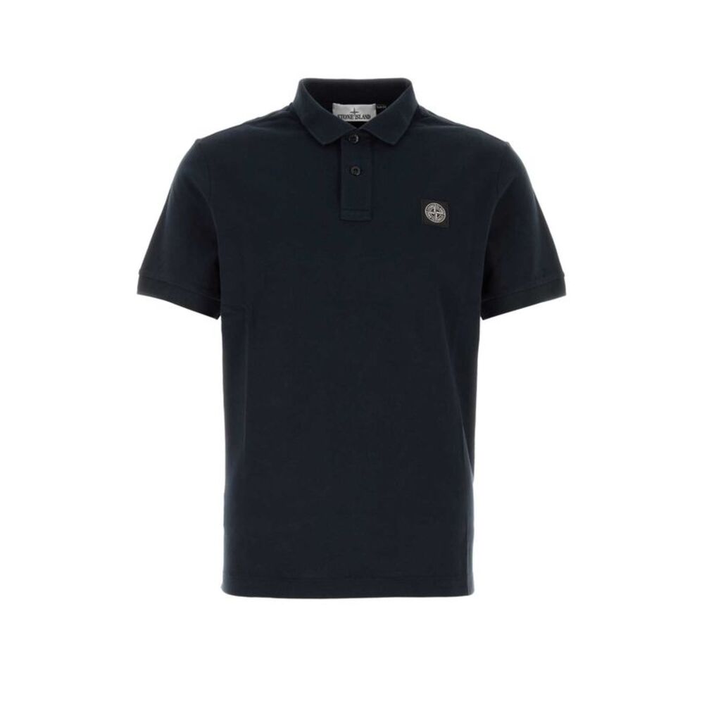 Stone Island Men Midnight Blue Stretch Piquet Polo Shirt